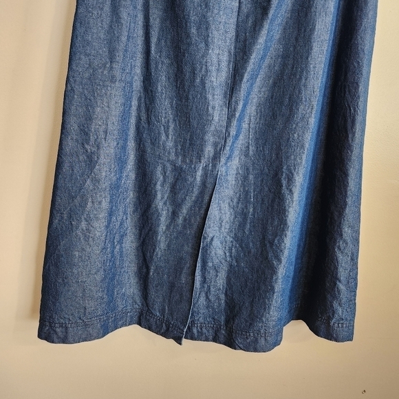 Vintage "Lily Custom Tailor" Chambray Denim Coastal Cowgirl Flare Skirt Size 29 - Picture 8 of 12